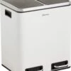 Homra BLINQ Afvalscheiding Prullenbak Met 2 Vakken - 2 X 15 L Inhoud - Duo Pedaalemmer Wit - Afvalemmer 30 Liter - Recycle Afvalbak - Witte Afvalscheidingsprullenbak - Hygiënisch Afval Scheiden - Keuken Vuilbak - Kantoor -Mepal shop 1002x1200 4