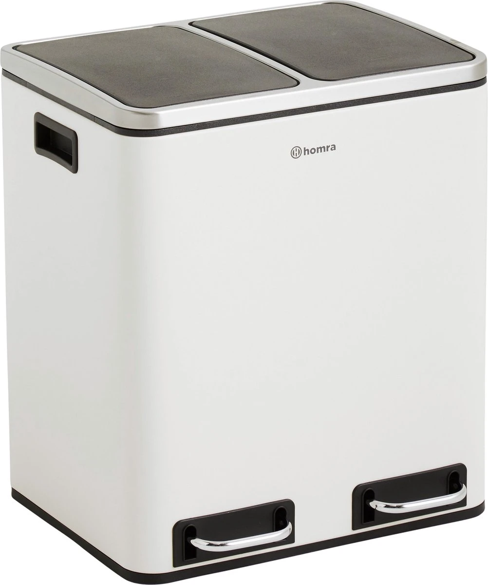 Homra BLINQ Afvalscheiding Prullenbak Met 2 Vakken - 2 X 15 L Inhoud - Duo Pedaalemmer Wit - Afvalemmer 30 Liter - Recycle Afvalbak - Witte Afvalscheidingsprullenbak - Hygiënisch Afval Scheiden - Keuken Vuilbak - Kantoor 3 Homra BLINQ Afvalscheiding Prullenbak Met 2 Vakken - 2 X 15 L Inhoud - Duo Pedaalemmer Wit - Afvalemmer 30 Liter - Recycle Afvalbak - Witte Afvalscheidingsprullenbak - Hygiënisch Afval Scheiden - Keuken Vuilbak - Kantoor