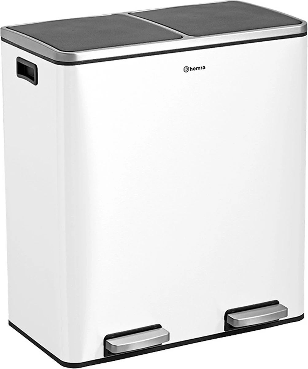 Afvalscheidingsprullenbak 2 Vakken Wit – 60 L (2x30 Liter) Pedaalemmer Homra QUICKX – Design Duo Afvalemmer RVS - Afval Scheiden - Recycle Afvalbak - Hygiënisch Pedaal - Dubbele Vuilnisbak - Keuken Vuilbak - Kantoor Prullenbak 3 Afvalscheidingsprullenbak 2 Vakken Wit – 60 L (2x30 Liter) Pedaalemmer Homra QUICKX – Design Duo Afvalemmer RVS - Afval Scheiden - Recycle Afvalbak - Hygiënisch Pedaal - Dubbele Vuilnisbak - Keuken Vuilbak - Kantoor Prullenbak