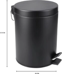Differnz Pedaalemmer Mat Zwart – Prullenbak Badkamer – Afvalbakje – 5 Liter 13 Differnz Pedaalemmer Mat Zwart – Prullenbak Badkamer – Afvalbakje – 5 Liter -Mepal shop 1007x1200 1