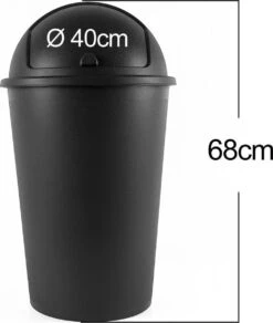 Deuba Vuilnis Prullenbak 2 Stuks - 50 L Met Schuifdeksel - Zwart -Mepal shop 1015x1200 1