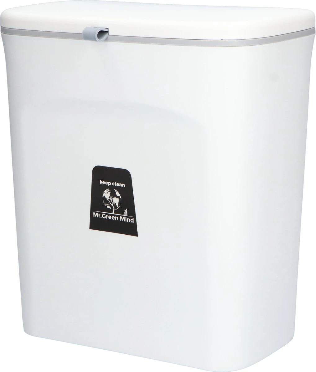 9L Prullenbak – Hangen Of Staan – Aanrecht Afvalbakje – GFT Afvalbak – Wit - Goed Sluitende Deksel - Geen Geur En Fruitvliegen - Afvalscheiding 3 9L Prullenbak – Hangen Of Staan – Aanrecht Afvalbakje – GFT Afvalbak – Wit - Goed Sluitende Deksel - Geen Geur En Fruitvliegen - Afvalscheiding