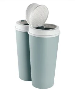 Deuba Dubbele Vuilnisbak 50 L – Met Drukknoppen 2 X 25L Groen -Mepal shop 1019x1200 5