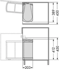 Hailo Duo-Automatic Inbouw Prullenbak - 16 L - Wit -Mepal shop 1022x1200 2