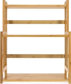 Navaris Keukenrek Met 3 Planken - Verstelbaar Kruidenrek Van Bamboe - Staand - Stevige Constructie - Natuurlijk Bamboehout - Waterafstotend -Mepal shop 1026x1200 3