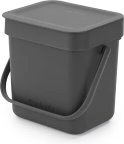Brabantia Sort & Go Afvalbakje Aanrecht - 3 L - Dark Grey