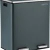 Segenn's Prullenbak - Keuken Afvalbak - 60 Liter - Met 2 Vakken - Afvalscheiding 2x30 L - Metalen Pedaalemmer - Kunststof Binnenbak - Met Klapdeksel En Handgrepen - Zacht Sluiten - Luchtdicht - Grijs -Mepal shop 1041x1200 1