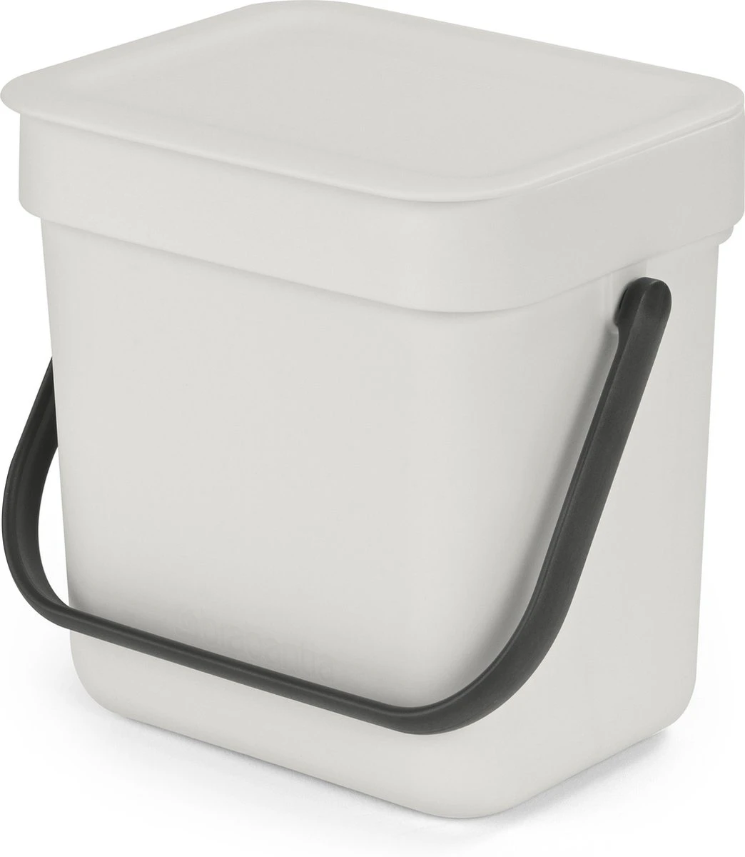 Brabantia Sort & Go Aanrecht Afvalbakje - 3 L - Light Grey 3 Brabantia Sort & Go Aanrecht Afvalbakje - 3 L - Light Grey
