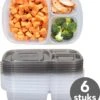Meal Prep Bakjes - Diepvriesbakjes - Vershoudbakjes Set Met Deksel - Magnetron Bakjes - Diepvriesdozen - Met 3 Compartimenten - Stevig En Herbruikbaar - BPA Vrij - Set Van 6 Stuks - 965ml -Mepal shop 1047x1200 4