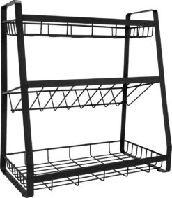 QUVIO Kruidenrek - Keukenrek Staand - Keukenrekje - Keukenrek - Aanrecht Organizer - Metaal - 19 X 35 X 38 Cm -Mepal shop 1048x1200 2