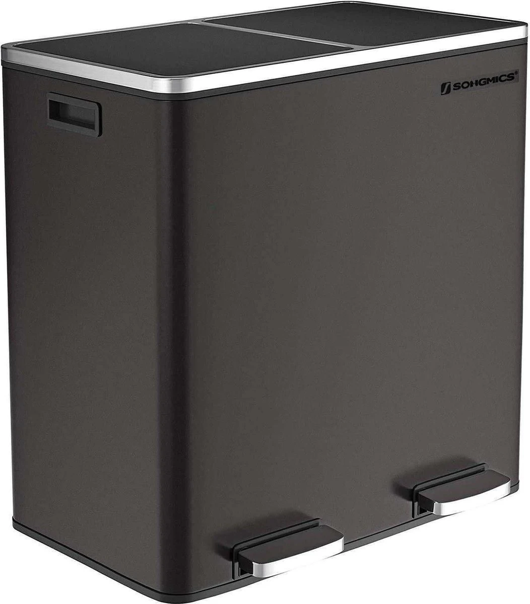 Nancy's Prullenbak Afvalscheiding 2 X 30 L - Prullenbakken Met Zwart 58,6 X 32 X 65 CM 4 Nancy's Prullenbak Afvalscheiding 2 X 30 L - Prullenbakken Met Zwart 58,6 X 32 X 65 CM - Afbeelding 2