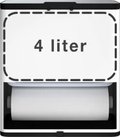 Stangvollby Vallvik Prullenbak – 4 Liter – Keukenrol Dispenser – Wit – RVS - Ophangbare Vuilbak - Afvalscheiding - Uitneembare Binnenemmer – Inbouw Vuilnisbak – Keuken Afvalemmer – Ruimtebesparend – Staand - Ophangen – Keukenrol Houder – GFT Bakje -Mepal shop 1052x1200 4