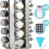 LuZana® Draaibaar Kruidenrek -RVS- Staand Met Potjes - 20 Kruidenpotjes Met Strooideksel – Incl. Labels, Krijtstift En Trechter -Mepal shop 1054x1200 5