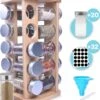 LuZana® Draaibaar Kruidenrek Staand Met Potjes - Bamboe- 20 Kruidenpotjes Met Strooideksel – Incl. Labels, Krijtstift En Trechter -Mepal shop 1055x1200 2