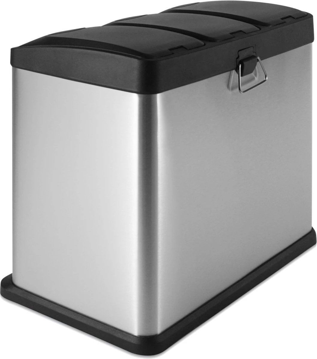 Jago - Afvalbak - 24 Liter Met 3 Vakken Voor In De Keuken - RVS Met Binnenemmer - Handvat - Deksel - Afvalscheidingssysteem - Pedaalemmer (24 Liter (3 X 8L) - Prullenbak - Vuilnisbak - Vuilnisemmer 14 Jago - Afvalbak - 24 Liter Met 3 Vakken Voor In De Keuken - RVS Met Binnenemmer - Handvat - Deksel - Afvalscheidingssysteem - Pedaalemmer (24 Liter (3 X 8L) - Prullenbak - Vuilnisbak - Vuilnisemmer - Afbeelding 12