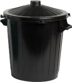 Merkloos Prullenbak - Kunststof - Zwart - 80 Liter