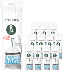 Brabantia PerfectFit Vuilniszakken - 36 L - Code R - 12 Rollen X 10 Stuks