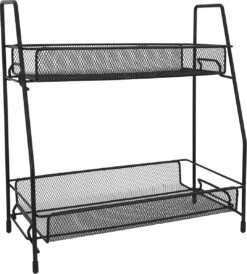 QUVIO Kruidenrekken Staal - Kruidenrek Staand - Kruidenrekken Zwart - Opbergrek - Opbergrekken Breedte Van 25 Tot 50 Cm - Opbergrek Zwart - Keukenrek - Keukenrek Staand 2 Laags - Zwart - Metaal -Mepal shop 1082x1200 9