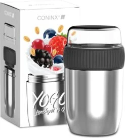 Coninx Thermos Lunchbox - Muesli Beker To Go - Isoleer Lunchpot - Yoghurtbeker To Go - Mueslibeker 840ml (600ml+240ml) - RVS -Mepal shop 1088x1200 4