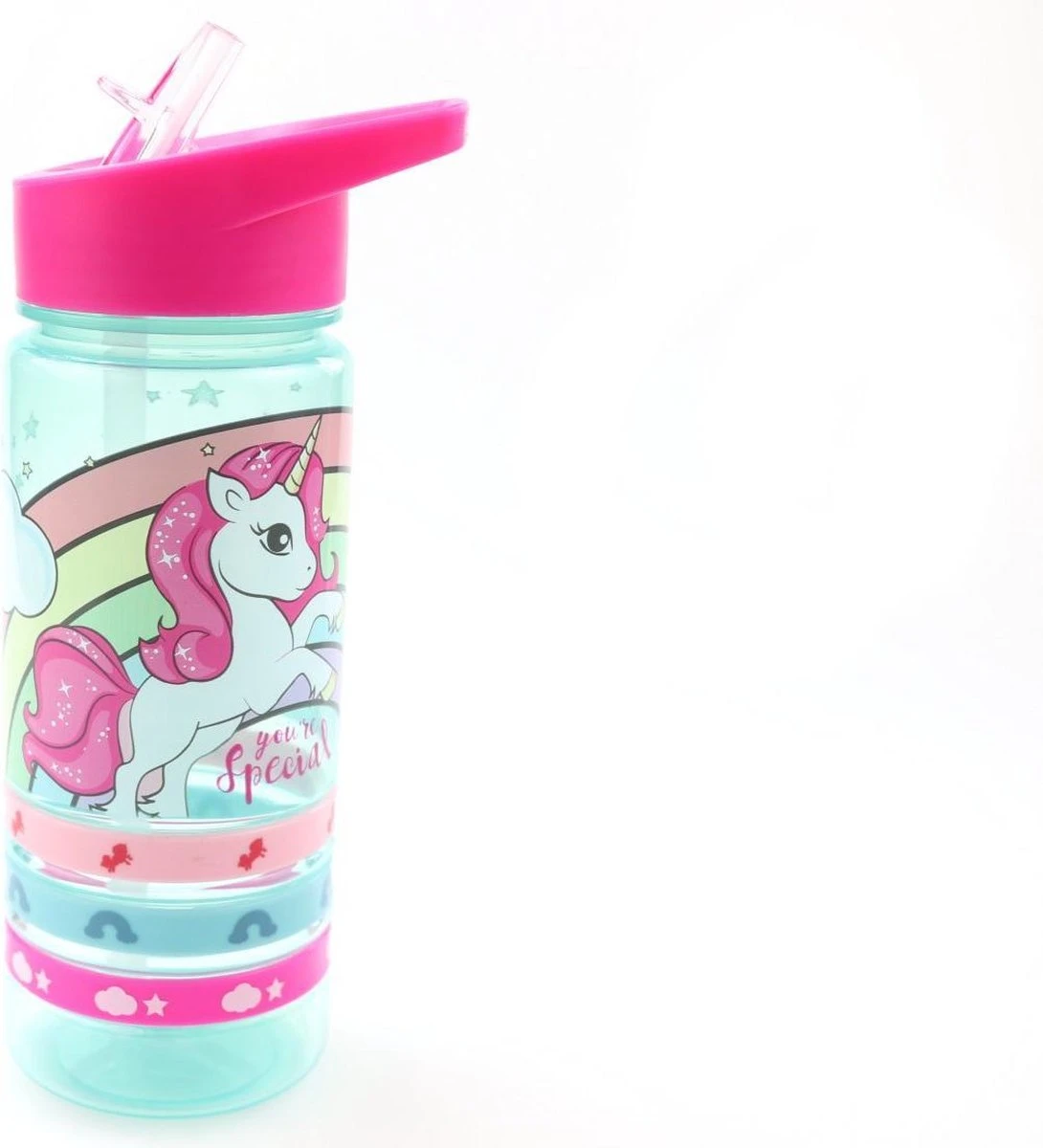 Unicorn Broodtrommel + PET Drinkfles Lichtblauw | Eenhoorn Lunchbox Set Voor Meisjes LS22 4 Unicorn Broodtrommel + PET Drinkfles Lichtblauw | Eenhoorn Lunchbox Set Voor Meisjes LS22 - Afbeelding 2