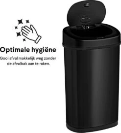 Homra FONIX Sensor Prullenbak Zwart 50 Liter - Automatische Soft Close Deksel - 50L - Zwarte Afvalemmer - Infrarood Sensor - Vuilnisbak Met Elektrische Deksel - Sensorbediening - Vingerafdrukvrij - Vuilafstotend - Zwarte Keuken En Kantoor Vuilbak -Mepal shop 1099x1200 3