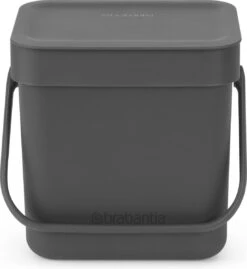 Brabantia Sort & Go Afvalbakje Aanrecht - 3 L - Dark Grey -Mepal shop 1103x1200 3