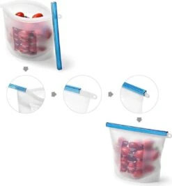 LOUZR Siliconen Vershoudzakken - Set 4-Stuks - 1000ml - Herbruikbaar -Mepal shop 1107x1200 3