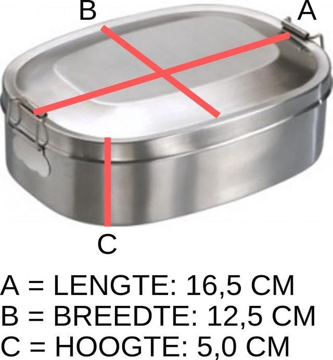 Mato Lunchbox - RVS - 175 X 126 X 60 Mm 4 Mato Lunchbox - RVS - 175 X 126 X 60 Mm - Afbeelding 2