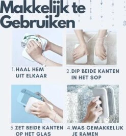 Levine Magnetische Ramenwasser - Ruitenreiniger - Herbruikbare Reiniging Pads -Mepal shop 1110x1200