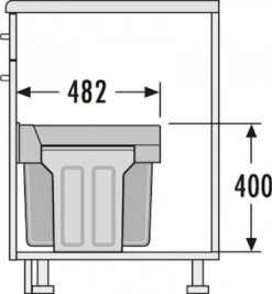 Hailo Tandem - Inbouw Prullenbak - 30 Liter Inhoud - Met 2 Compartimenten - NIEUW ZWART 11 Hailo Tandem - Inbouw Prullenbak - 30 Liter Inhoud - Met 2 Compartimenten - NIEUW ZWART -Mepal shop 1110x1200 3