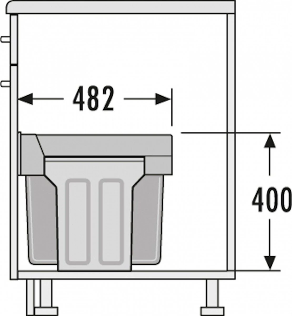 Hailo Tandem - Inbouw Prullenbak - 30 Liter Inhoud - Met 2 Compartimenten - NIEUW ZWART 7 Hailo Tandem - Inbouw Prullenbak - 30 Liter Inhoud - Met 2 Compartimenten - NIEUW ZWART - Afbeelding 5
