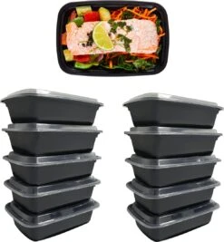 Meal Prep Bakjes - 14 Stuks - 1 Compartiment - Lunchbox - Diepvriesbakjes - Vershoudbakjes - Plastic Bakjes Met Deksel - Magnetron Bakjes Met Deksel - Meal Prep - Vershouddoos - 1L - BPA Vrij