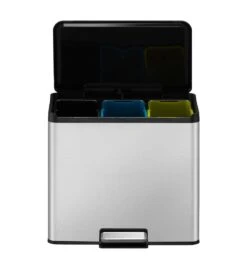 EKO Essential Recycling Prullenbak - 3x 9 L - Mat RVS -Mepal shop 1118x1200 2