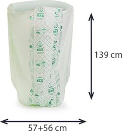 Compostbag AFVALZAK Met Kiemlogo Voor In De Container - 6 Zakken- 240 Liter Biozak Voor In Container - Gft Afvalzak - Container Composteerbare Afvalzak - Containerzak -Mepal shop 1121x1200 6
