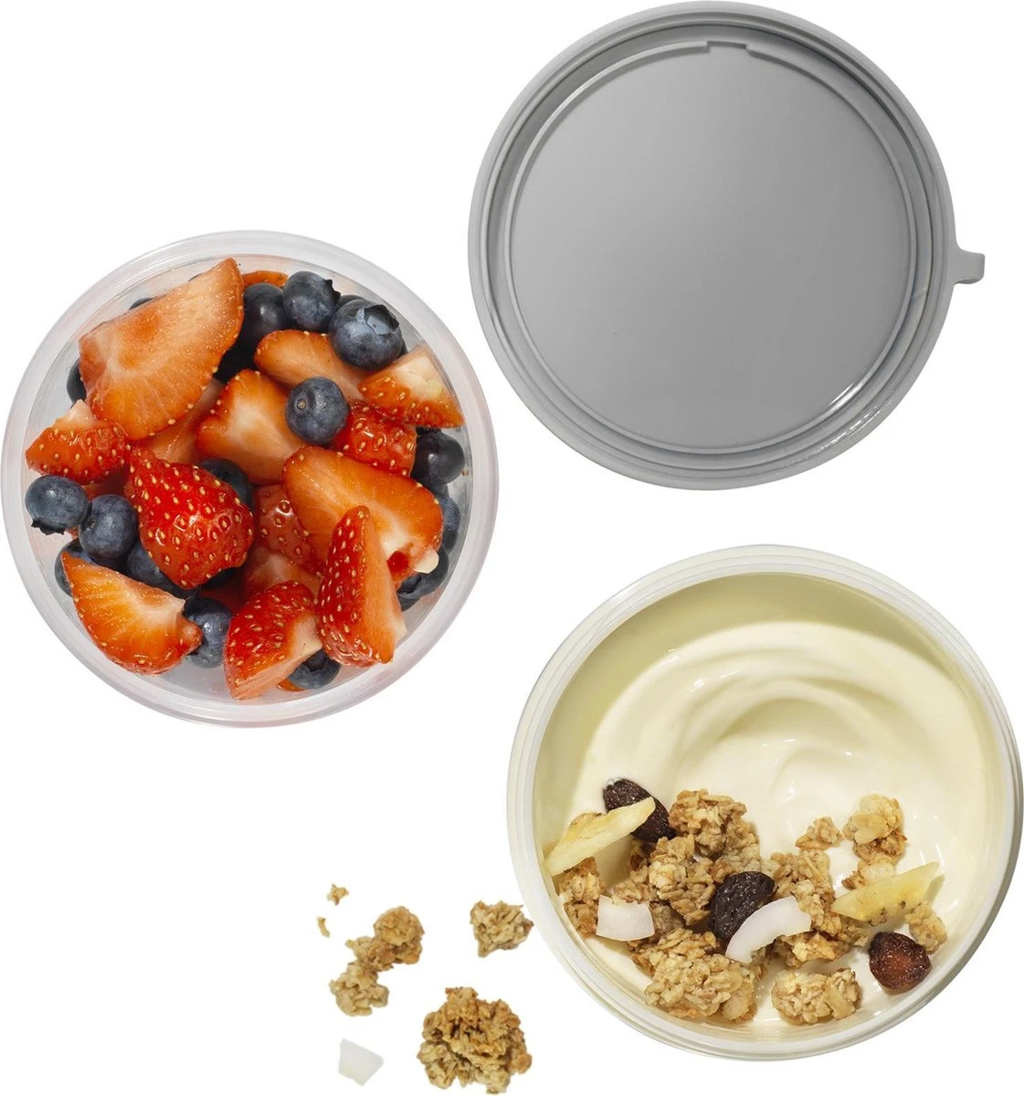 Lock&Lock Yoghurt Beker To Go - Muesli Beker To Go - Lunchbeker - Salade To Go - Saladebox - Large - 760 Ml + 310 Ml - Wit 5 Lock&Lock Yoghurt Beker To Go - Muesli Beker To Go - Lunchbeker - Salade To Go - Saladebox - Large - 760 Ml + 310 Ml - Wit - Afbeelding 3