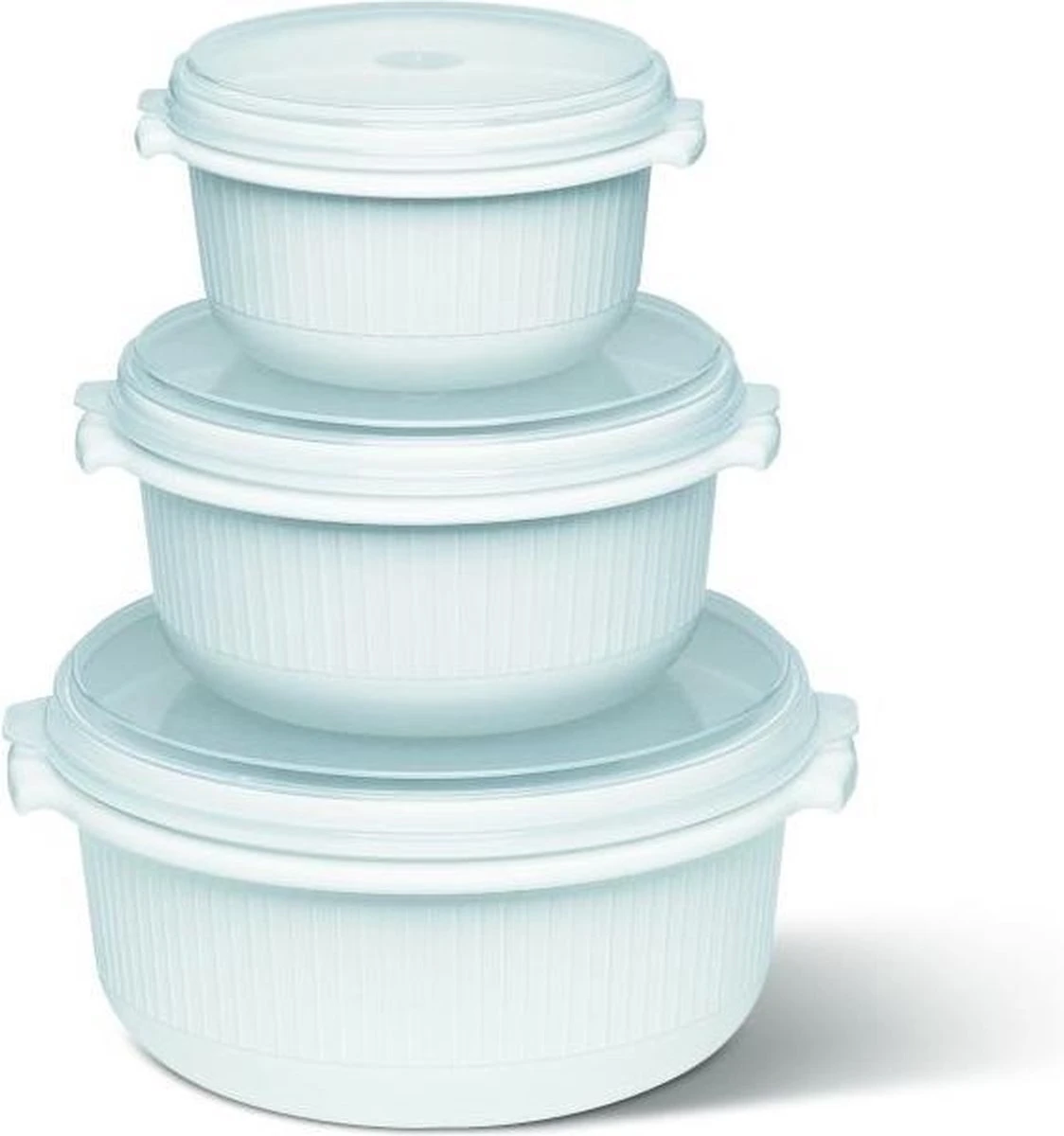 Emsa MICRO FAMILY Magnetronschaal - Set Van 3 Stuks - 0.5/1.0/1.5 L - Wit 3 Emsa MICRO FAMILY Magnetronschaal - Set Van 3 Stuks - 0.5/1.0/1.5 L - Wit