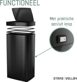 Sensor Prullenbak Zwart 50 Liter - Automatische Softclose Deksel - 50L - Zwarte Afvalemmer Stangvollby KINNA - Scandinavisch Design - Afvalbak - Infrarood Bewegingssensor - Vingerafdrukvrij En Vuilafstotend RVS - Hygiënische Keuken En Kantoor Vuilbak 16 Sensor Prullenbak Zwart 50 Liter - Automatische Softclose Deksel - 50L - Zwarte Afvalemmer Stangvollby KINNA - Scandinavisch Design - Afvalbak - Infrarood Bewegingssensor - Vingerafdrukvrij En Vuilafstotend RVS - Hygiënische Keuken En Kantoor Vuilbak -Mepal shop 1128x1200 5