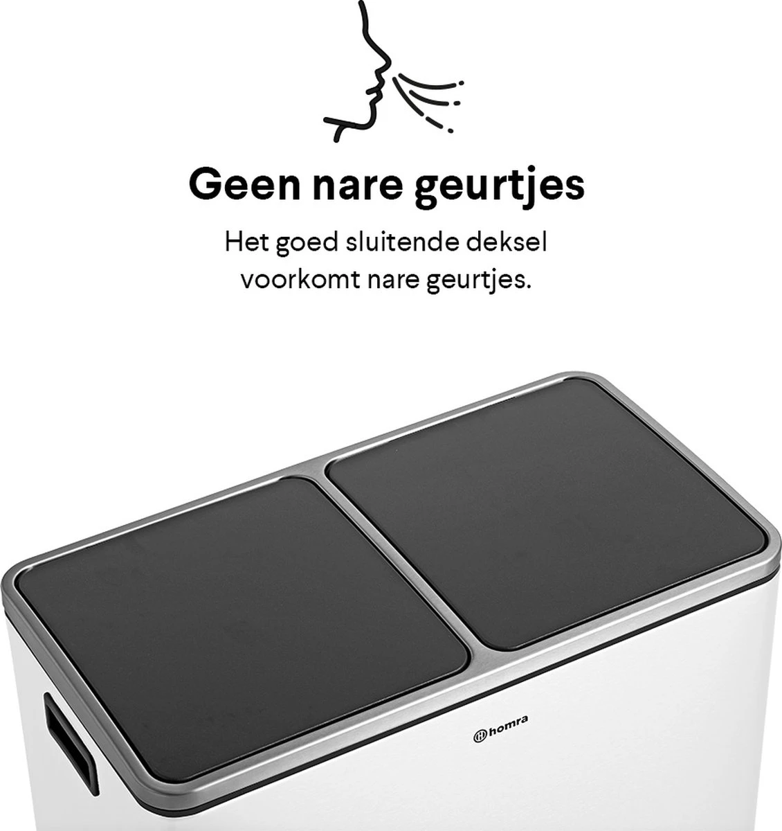 Afvalscheidingsprullenbak 2 Vakken Wit – 60 L (2x30 Liter) Pedaalemmer Homra QUICKX – Design Duo Afvalemmer RVS - Afval Scheiden - Recycle Afvalbak - Hygiënisch Pedaal - Dubbele Vuilnisbak - Keuken Vuilbak - Kantoor Prullenbak 18 Afvalscheidingsprullenbak 2 Vakken Wit – 60 L (2x30 Liter) Pedaalemmer Homra QUICKX – Design Duo Afvalemmer RVS - Afval Scheiden - Recycle Afvalbak - Hygiënisch Pedaal - Dubbele Vuilnisbak - Keuken Vuilbak - Kantoor Prullenbak - Afbeelding 16