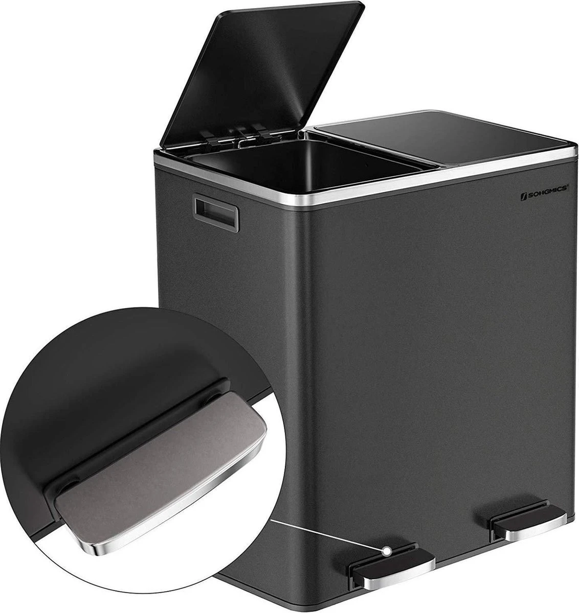 Nancy's Prullenbak Afvalscheiding 2 X 30 L - Prullenbakken Met Zwart 58,6 X 32 X 65 CM 5 Nancy's Prullenbak Afvalscheiding 2 X 30 L - Prullenbakken Met Zwart 58,6 X 32 X 65 CM - Afbeelding 3