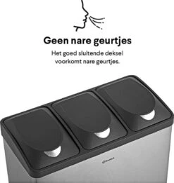 Homra STEPHS Afvalscheiding Prullenbak Met 3 Vakken - 3 X 15L Inhoud - Trio Pedaalemmer - 45 Liter - Vingerafdrukvrij - Vuilafstotend - Anti-slip - Hoogwaardig RVS - Duurzaam ABS Kunststof - RVS - Hygiënisch Recyclen - Afvalscheidingsprullenbak -Mepal shop 1134x1200 3