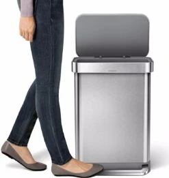 Simplehuman Rectangular - Prullenbak - 55 Liter Inhoud - Met Soft Close Deksel - RVS -Mepal shop 1135x1200 1
