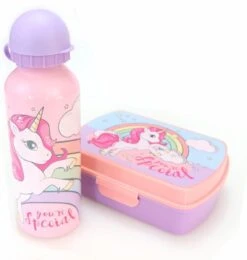 Broodtrommel + Drinkfles Unicorn | Lunchbox Voor Kinderen | Eenhoorn Roze LS03a -Mepal shop 1141x1200 2