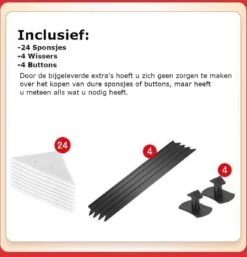 Merkloos Magnetische Raamwisser - Ruitenreiniger - Inclusief 24 Sponsjes + 4 Wissers + 4 Buttons -Mepal shop 1153x1200