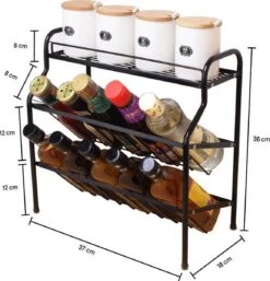 Zindoo Kruidenrek Zwart 3-laags Staand - Specerijen Rek - Kruiden Rek - Duurzaam RVS - Anti Slip Onderzijde - Specerijenstandaard – Keukenorganizer - Spice Rack - Kitchen Rack - Spice Organizer Keukenaccessoire - ZIN-SR05 12 Zindoo Kruidenrek Zwart 3-laags Staand - Specerijen Rek - Kruiden Rek - Duurzaam RVS - Anti Slip Onderzijde - Specerijenstandaard – Keukenorganizer - Spice Rack - Kitchen Rack - Spice Organizer Keukenaccessoire - ZIN-SR05 -Mepal shop 1154x1200 4