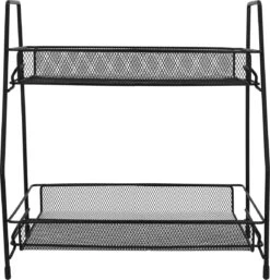 QUVIO Kruidenrekken Staal - Kruidenrek Staand - Kruidenrekken Zwart - Opbergrek - Opbergrekken Breedte Van 25 Tot 50 Cm - Opbergrek Zwart - Keukenrek - Keukenrek Staand 2 Laags - Zwart - Metaal -Mepal shop 1154x1200 8