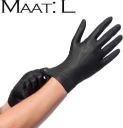 Merkloos Nitril Handschoenen ZWART L 100 Stuks -Mepal shop 1156x1200 1