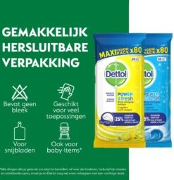 Dettol - 320 Schoonmaakdoekjes Power & Fresh - Citrus 2x80 - Oceanfris 2x80 -Mepal shop 1160x1200 1