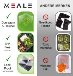 MEALE® - Meal Prep Bakjes 14 Stuks + Bestekhouder - 3 Vakken - BPA Vrij - Vershoud Lunchbox - Food Prep Containers - Maaltijdbakjes 14 MEALE® - Meal Prep Bakjes 14 Stuks + Bestekhouder - 3 Vakken - BPA Vrij - Vershoud Lunchbox - Food Prep Containers - Maaltijdbakjes -Mepal shop 1163x1200 3