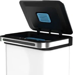 Homra DEXER Afvalscheiding Prullenbak - 4 Vakken - 60 Liter (2×18L + 2×12L) - Recycle Sensor Prullenbak - RVS Afvalemmer - Afvalscheidingsprullenbak - Design Keuken Afvalemmer - Automatische Lucht- En Bacterie Filter - Soft Close Deksel – Kleur Wit -Mepal shop 1166x1200 8