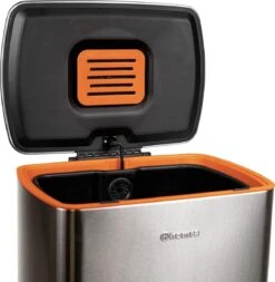 Pedaalemmer RVS 50 Liter - Prullenbak Met Pedaal Homra KONIQ - 50L Zilver - Automatische Lucht Filter - Odor Control Filter - Softclose Deksel - Design Afvalemmer - Duurzaam Vingerafdrukvrij En Vuilafstotend RVS - Keuken En Kantoor Vuilbak -Mepal shop 1171x1200 1